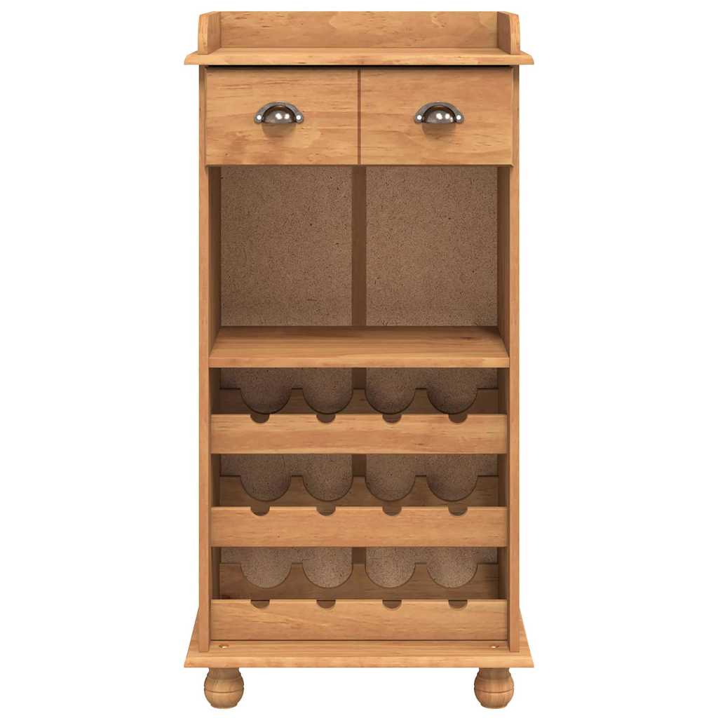 Wine Cabinet ASKIM Brown 57 x 37 x 114 cm Solid pine wood